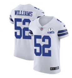 Nike Cowboys 52 Connor Williams White Men Stitched With Established In 1960 Patch NFL New Elite Jersey