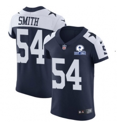 Nike Cowboys 54 Jaylon Smith Navy Blue Thanksgiving Men Stitched With Established In 1960 Patch NFL Vapor Untouchable Throwback Elite Jersey