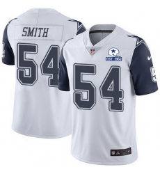 Nike Cowboys 54 Jaylon Smith White Men Stitched With Established In 1960 Patch NFL Limited Rush Jersey