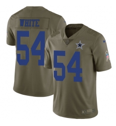 Nike Cowboys #54 Randy White Olive Mens Stitched NFL Limited 2017 Salute To Service Jersey