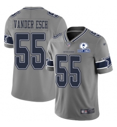 Nike Cowboys 55 Leighton Vander Esch Gray Men Stitched With Established In 1960 Patch NFL Limited Inverted Legend Jersey
