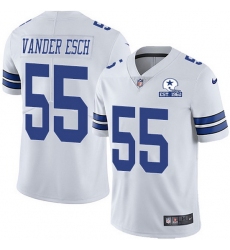 Nike Cowboys 55 Leighton Vander Esch White Men Stitched With Established In 1960 Patch NFL Vapor Untouchable Limited Jersey