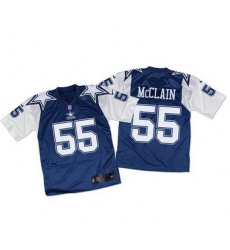 Nike Cowboys #55 Rolando McClain Navy BlueWhite Throwback Mens Stitched NFL Elite Jersey