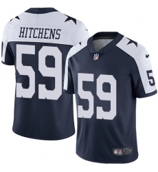 Nike Cowboys #59 Anthony Hitchens Navy Blue Thanksgiving Mens Stitched NFL Vapor Untouchable Limited Throwback Jersey