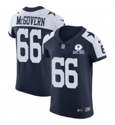 Nike Cowboys 66 Connor McGovern Navy Blue Thanksgiving Men Stitched With Established In 1960 Patch NFL Vapor Untouchable Throwback Elite Jersey