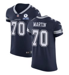 Nike Cowboys 70 Zack Martin Navy Blue Team Color Men Stitched With Established In 1960 Patch NFL Vapor Untouchable Elite Jersey