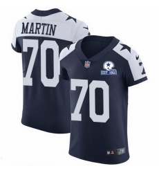 Nike Cowboys 70 Zack Martin Navy Blue Thanksgiving Men Stitched With Established In 1960 Patch NFL Vapor Untouchable Throwback Elite Jersey