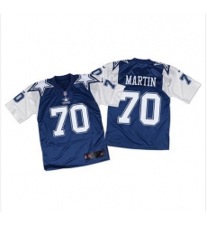 Nike Cowboys #70 Zack Martin Navy BlueWhite Throwback Mens Stitched NFL Elite Jersey