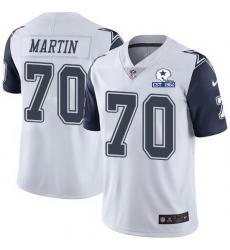 Nike Cowboys 70 Zack Martin White Men Stitched With Established In 1960 Patch NFL Limited Rush Jersey