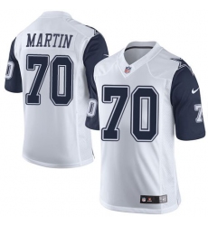 Nike Cowboys #70 Zack Martin White Mens Stitched NFL Limited Rush Jerseys