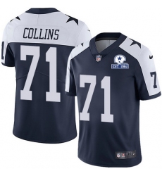 Nike Cowboys 71 La 27el Collins Navy Blue Thanksgiving Men Stitched With Established In 1960 Patch NFL Vapor Untouchable Limited Throwback Jersey