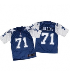 Nike Cowboys #71 La 27el Collins Navy BlueWhite Throwback Mens Stitched NFL Elite Jersey