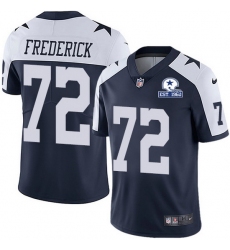 Nike Cowboys 72 Travis Frederick Navy Blue Thanksgiving Men Stitched With Established In 1960 Patch NFL Vapor Untouchable Limited Throwback Jersey