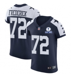 Nike Cowboys 72 Travis Frederick Navy Blue Thanksgiving Men Stitched With Established In 1960 Patch NFL Vapor Untouchable Throwback Elite Jersey