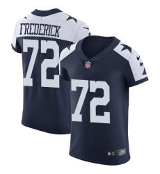 Nike Cowboys #72 Travis Frederick Navy Blue Thanksgiving Mens Stitched NFL Vapor Untouchable Throwback Elite Jersey