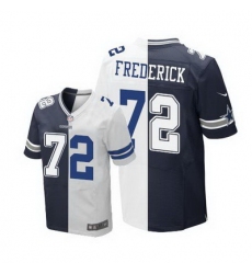 Nike Cowboys #72 Travis Frederick Navy Blue White Mens Stitched NFL Elite Split Jersey