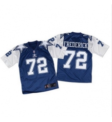 Nike Cowboys #72 Travis Frederick Navy BlueWhite Throwback Mens Stitched NFL Elite Jersey