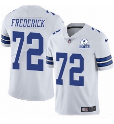 Nike Cowboys 72 Travis Frederick White Men Stitched With Established In 1960 Patch NFL Vapor Untouchable Limited Jersey