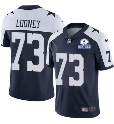 Nike Cowboys 73 Joe Looney Navy Blue Thanksgiving Men Stitched With Established In 1960 Patch NFL Vapor Untouchable Limited Throwback Jersey