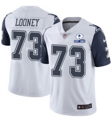 Nike Cowboys 73 Joe Looney White Men Stitched With Established In 1960 Patch NFL Limited Rush Jersey