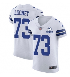 Nike Cowboys 73 Joe Looney White Men Stitched With Established In 1960 Patch NFL New Elite Jersey