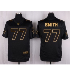 Nike Cowboys #77 Tyron Smith Black Mens Stitched NFL Elite Pro Line Gold Collection Jersey