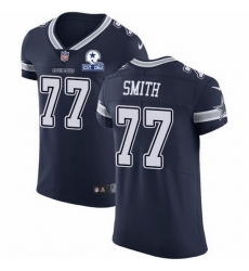 Nike Cowboys 77 Tyron Smith Navy Blue Team Color Men Stitched With Established In 1960 Patch NFL Vapor Untouchable Elite Jersey