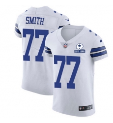 Nike Cowboys 77 Tyron Smith White Men Stitched With Established In 1960 Patch NFL New Elite Jersey