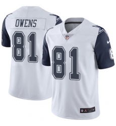 Nike Cowboys #81 Terrell Owens White Mens Stitched NFL Limited Rush Jersey