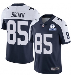 Nike Cowboys 85 Noah Brown Navy Blue Thanksgiving Men Stitched With Established In 1960 Patch NFL Vapor Untouchable Limited Throwback Jersey