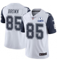 Nike Cowboys 85 Noah Brown White Men Stitched With Established In 1960 Patch NFL Limited Rush Jersey
