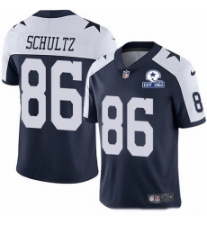 Nike Cowboys 86 Dalton Schultz Navy Blue Thanksgiving Men Stitched With Established In 1960 Patch NFL Vapor Untouchable Limited Throwback Jersey