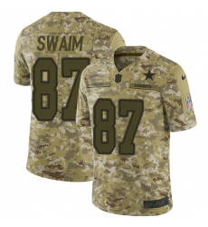 Nike Cowboys #87 Geoff Swaim Camo Men Stitched NFL Limited 2018 Salute To Service Jersey