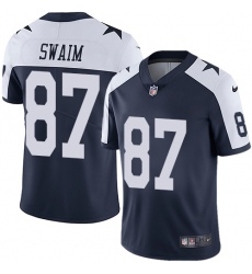 Nike Cowboys #87 Geoff Swaim Navy Blue Thanksgiving Men Stitched NFL Vapor Untouchable Limited Throwback Jersey