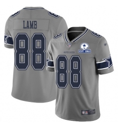 Nike Cowboys 88 CeeDee Lamb Gray Men Stitched With Established In 1960 Patch NFL Limited Inverted Legend Jersey