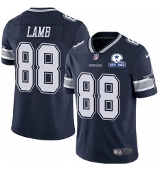 Nike Cowboys 88 CeeDee Lamb Navy Blue Team Color Men Stitched With Established In 1960 Patch NFL Vapor Untouchable Limited Jersey