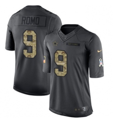 Nike Cowboys #9 Tony Romo Black Mens Stitched NFL Limited 2016 Salute To Service Jersey