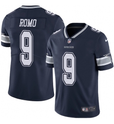 Nike Cowboys #9 Tony Romo Navy Blue Team Color Mens Stitched NFL Vapor Untouchable Limited Jersey