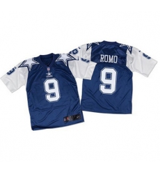 Nike Cowboys #9 Tony Romo Navy BlueWhite Throwback Mens Stitched NFL Elite Jersey
