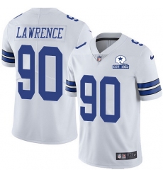 Nike Cowboys 90 DeMarcus Lawrence White Men Stitched With Established In 1960 Patch NFL Vapor Untouchable Limited Jersey