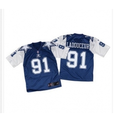 Nike Cowboys #91 L  P  Ladouceur Navy BlueWhite Throwback Mens Stitched NFL Elite Jersey