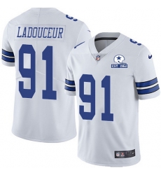 Nike Cowboys 91 L P  Ladouceur White Men Stitched With Established In 1960 Patch NFL Vapor Untouchable Limited Jersey