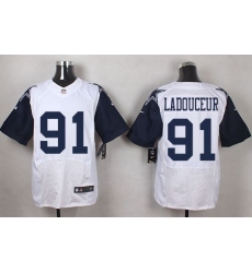 Nike Cowboys #91 L. P. Ladouceur White Mens Stitched NFL Elite Rush Jerseys