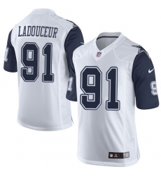 Nike Cowboys #91 L. P. Ladouceur White Mens Stitched NFL Limited Rush Jerseys