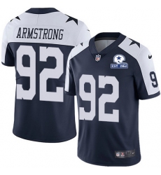 Nike Cowboys 92 Dorance Armstrong Navy Blue Thanksgiving Men Stitched With Established In 1960 Patch NFL Vapor Untouchable Limited Throwback Jersey