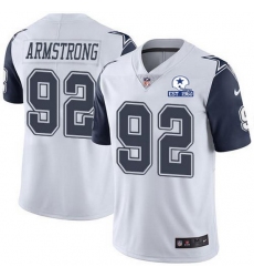 Nike Cowboys 92 Dorance Armstrong White Men Stitched With Established In 1960 Patch NFL Limited Rush Jersey
