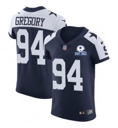 Nike Cowboys 94 Randy Gregory Navy Blue Thanksgiving Men Stitched With Established In 1960 Patch NFL Vapor Untouchable Throwback Elite Jersey
