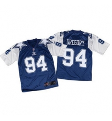 Nike Cowboys #94 Randy Gregory Navy BlueWhite Throwback Mens Stitched NFL Elite Jersey