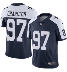 Nike Cowboys #97 Taco Charlton Navy Blue Thanksgiving Mens Stitched NFL Vapor Untouchable Limited Throwback Jersey