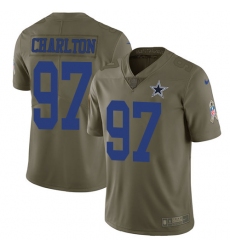 Nike Cowboys #97 Taco Charlton Olive Mens Stitched NFL Limited 2017 Salute To Service Jersey